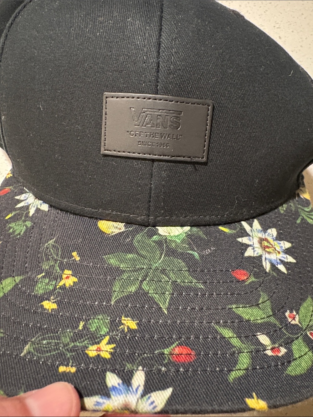 Vans Black Hat with Floral Brim